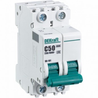 Автоматический выключатель SCHNEIDER ELECTRIC DEKRAFT 2Р 50А х-ка C ВА-101 4,5кА