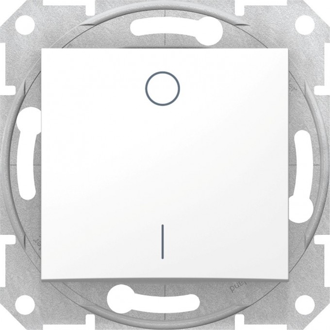 1-клавишный выключатель SCHNEIDER ELECTRIC SEDNA, 2-полюсный, сх.2, 10А, 250В, БЕЛЫЙ SDN0200121