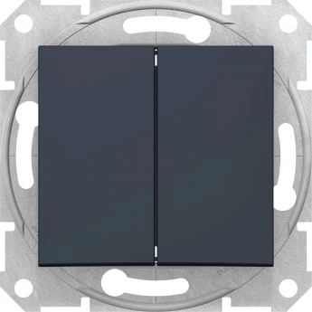 2-клавишный выключатель SCHNEIDER ELECTRIC SEDNA, сх.5а, 10А, 250В, ГРАФИТ