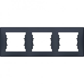 3-постовая рамка SCHNEIDER ELECTRIC SEDNA, горизонтальная, ГРАФИТ
