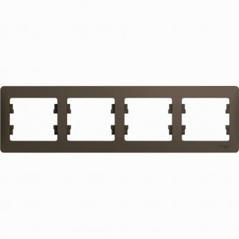 4-постовая рамка SCHNEIDER ELECTRIC GLOSSA, горизонтальная, ШОКОЛАД