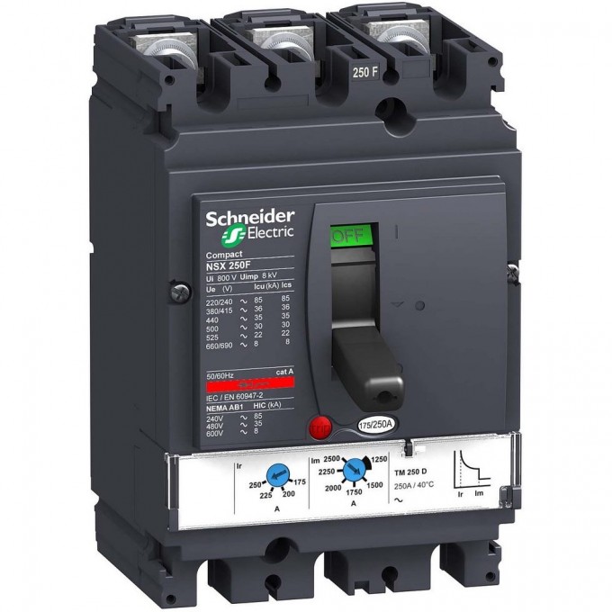 Автоматический выключатель 3П3Т SCHNEIDER ELECTRIC COMPACT TM200D NSX250B LV431111