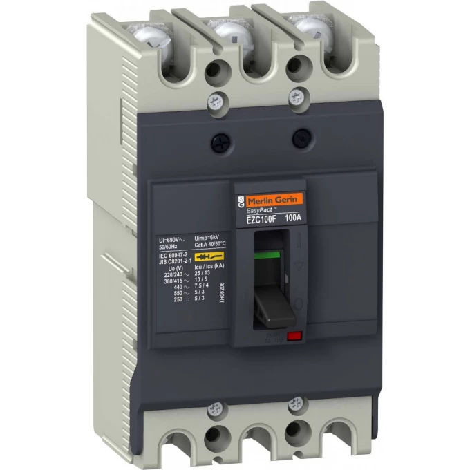 Автоматический выключатель 3П3Т SCHNEIDER ELECTRIC EASYPACT EZC100 10KA/400В 75 A EZC100F3075 Автоматический выключатель 3П3Т SCHNEIDER ELECTRIC EASYPACT EZC100 10KA/400В 75 A EZC100F3075