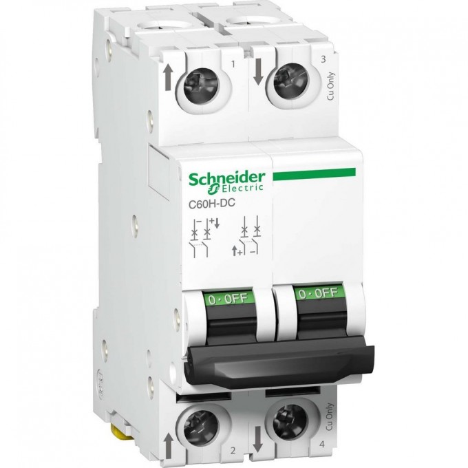 Автоматический выключатель SCHNEIDER ELECTRIC ACTI 9 C60H-DC 2П 3А C 500В DC A9N61523