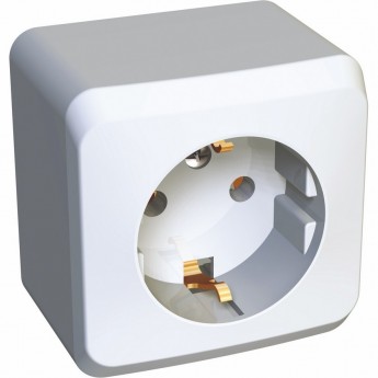 Розетка SCHNEIDER ELECTRIC ЭТЮД с заземлением без шторок 16А 250B, белый, Россия