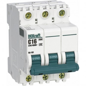 Автоматический выключатель SCHNEIDER ELECTRIC DEKRAFT 3Р 25А х-ка D ВА-101 4,5кА