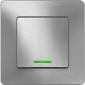 1-клавишный переключатель SCHNEIDER ELECTRIC BLANCA (cх.6), с подсветкой, 10А, 250B, АЛЮМИНИЙ BLNVS010613