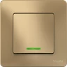 1-клавишный переключатель SCHNEIDER ELECTRIC BLANCA (cх.6), с подсветкой, 10А, 250B, ТИТАН BLNVS010614