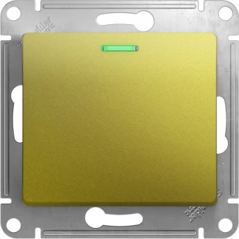 1-клавишный переключатель SCHNEIDER ELECTRIC GLOSSA с подсветкой, сх.6а, 10АХ, механизм, ФИСТАШКОВЫЙ