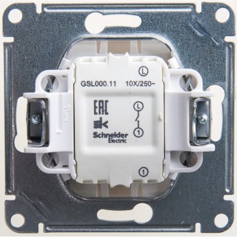 1-клавишный выключатель SCHNEIDER ELECTRIC GLOSSA, сх.1, 10АХ, механизм, ПЕРЛАМУТР