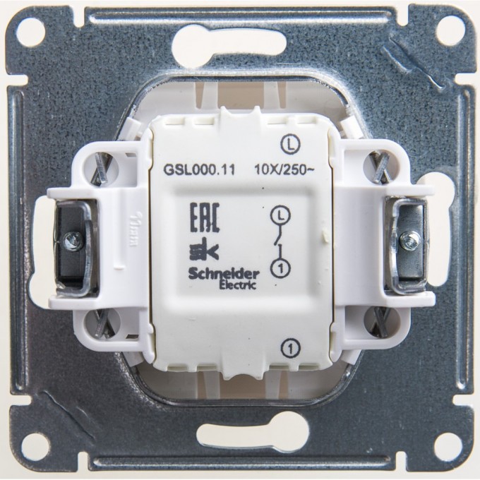 1-клавишный выключатель SCHNEIDER ELECTRIC GLOSSA, сх.1, 10АХ, механизм, ПЕРЛАМУТР GSL000611