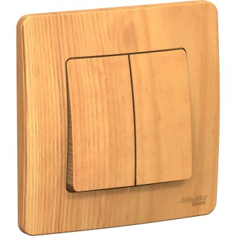 2-клавишный переключатель SCHNEIDER ELECTRIC BLANCA (cх.6+6), 10А, 250B, ЯСЕНЬ