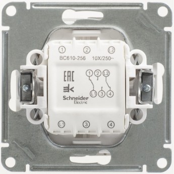 2-клавишный переключатель SCHNEIDER ELECTRIC W59, 10АХ, механизм, ШАМПАНЬ