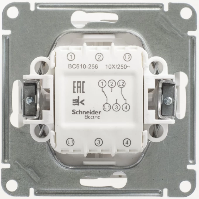 2-клавишный переключатель SCHNEIDER ELECTRIC W59, 10АХ, механизм, ШАМПАНЬ VS610-256-4-86 2-клавишный переключатель SCHNEIDER ELECTRIC W59, 10АХ, механизм, ШАМПАНЬ VS610-256-4-86