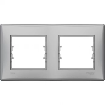 2-постовая рамка SCHNEIDER ELECTRIC SEDNA, горизонтальная IP44, АЛЮМИНИЙ