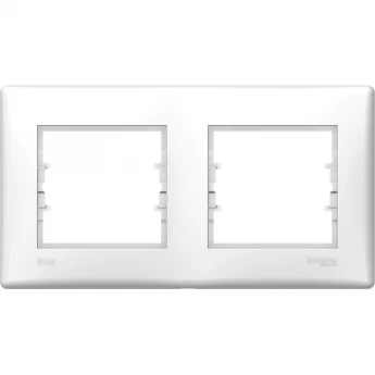 2-постовая рамка SCHNEIDER ELECTRIC SEDNA, горизонтальная IP44, БЕЛАЯ