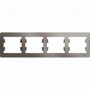 4-постовая рамка SCHNEIDER ELECTRIC GLOSSA, горизонтальная, ПЛАТИНА