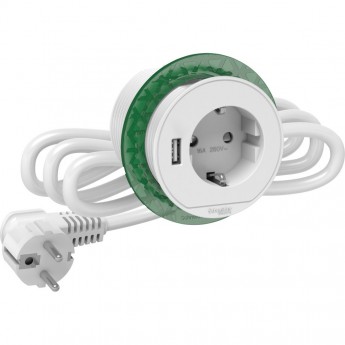 Блок розеточный SCHNEIDER ELECTRIC UNICA SYSTEM+ розетка (2К+З)+USB тип А БЕЛЫЙ
