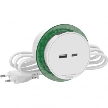 Блок розеточный SCHNEIDER ELECTRIC UNICA SYSTEM+ USB тип (А+С) БЕЛЫЙ