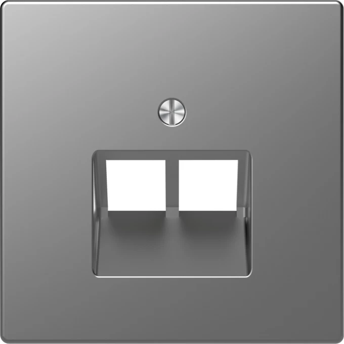 Центральная накладка SCHNEIDER ELECTRIC MERTEN D-LIFE для розетки 2-ной RJ45, НЕРЖ. СТАЛЬ MTN4522-6036