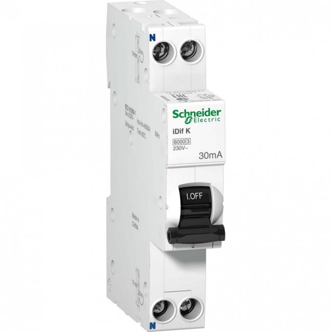 Дифференциальный автомат электронного типа SCHNEIDER ELECTRIC ACTI 9 iDif K 6КА 32A C 30МA AC A9D63632