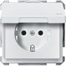 Механизм розетки SCHNEIDER ELECTRIC MERTEN с крышкой з/шт IP44, ПОЛ.БЕЛЫЙ, QF SD MTN2314-4019