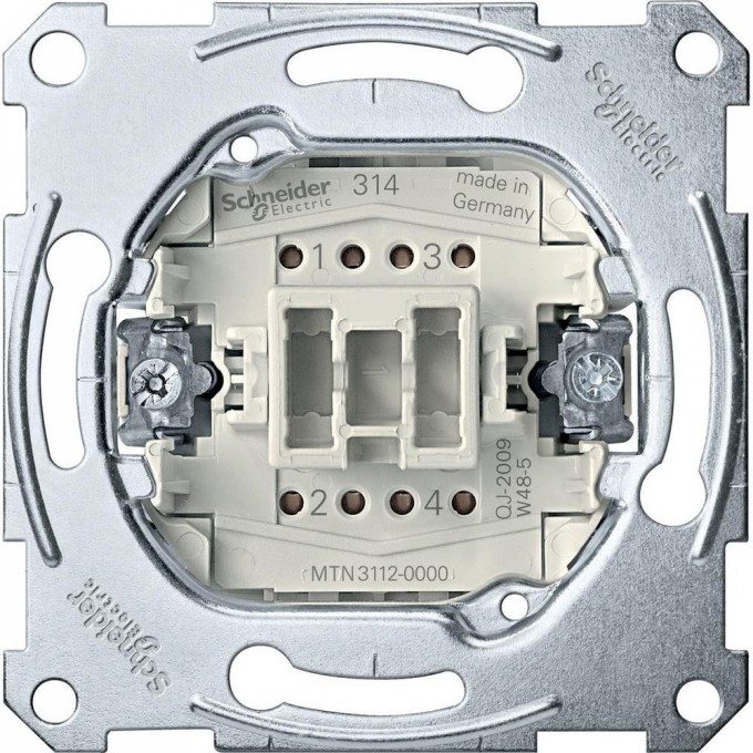 Механизм SCHNEIDER ELECTRIC MERTEN 2-полюсного 1-клавишного выключателя 10A,QF MTN3112-0000