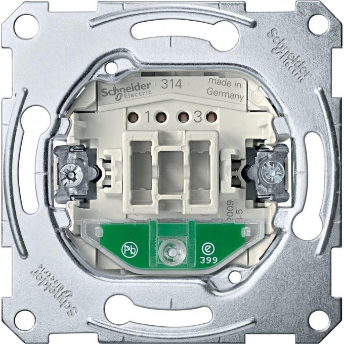 Механизм SCHNEIDER ELECTRIC MERTEN 2-полюсного 1-клавишного выключателя с индикацией 10AX, QF MTN3102-0000