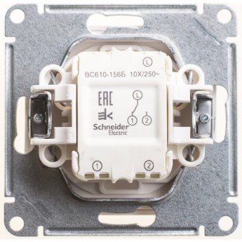 Переключатель 1-клавишный SCHNEIDER ELECTRIC W59 AQUA, 10АХ, IP44, механизм, белый