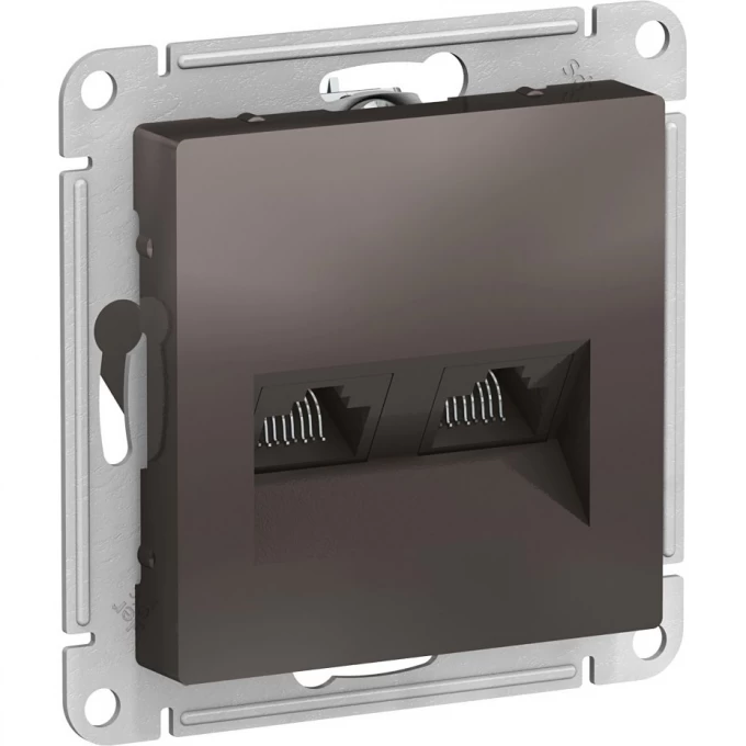 Розетка двойная компьютерная SCHNEIDER ELECTRIC ATLASDESIGN RJ45+RJ45, кат.5E, механизм, мокко ATN000685 Розетка двойная компьютерная SCHNEIDER ELECTRIC ATLASDESIGN RJ45+RJ45, кат.5E, механизм, мокко ATN000685