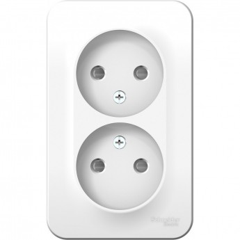 Розетка двойная SCHNEIDER ELECTRIC BLANCA без заземления, со шторкой, с изолирующей пластиной, 16А, 250В, белый