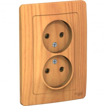 Розетка двойная SCHNEIDER ELECTRIC BLANCA с/у без заземления, без шторок, 16А, 250В, ясень