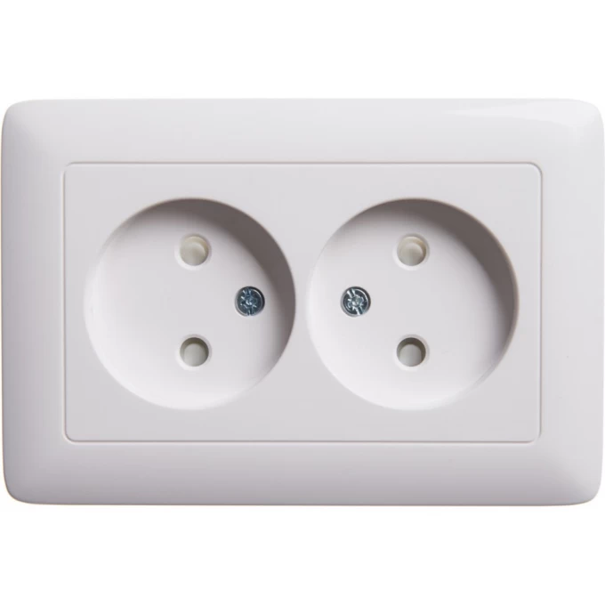 Розетка двойная SCHNEIDER ELECTRIC ХИТ С/У, без заземления со шторками, 16А, белый. Россия RS16-230-B Розетка двойная SCHNEIDER ELECTRIC ХИТ С/У, без заземления со шторками, 16А, белый. Россия RS16-230-B