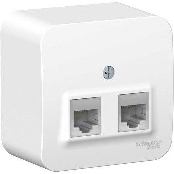 Розетка компьютерная двойная SCHNEIDER ELECTRIC BLANCA RJ45, кат.5E, с изолирующей пластиной, БЕЛЫЙ