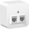 Розетка компьютерная двойная SCHNEIDER ELECTRIC BLANCA RJ45, кат.5E, с изолирующей пластиной, БЕЛЫЙ BLNIA045451