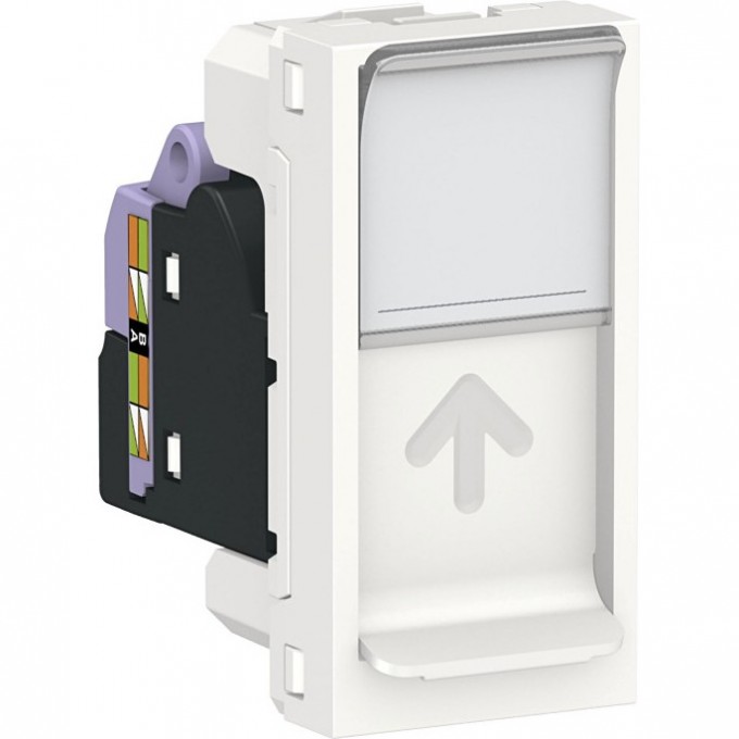 Розетка компьютерная SCHNEIDER ELECTRIC UNICA MODULAR, RJ45, одиночная, кат. 6 STP, 1 модуль, белый NU341618