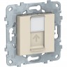 Розетка компьютерная SCHNEIDER ELECTRIC UNICA NEW, RJ45, одиночная, кат. 5е UTP, бежевый NU541144