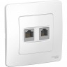 Розетка компьютерная/телефонная SCHNEIDER ELECTRIC BLANCA, с/у, RJ45+RJ11, кат.5E, БЕЛЫЙ BLNIS045111