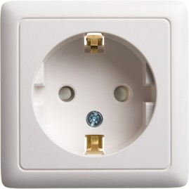 Розетка одинарная SCHNEIDER ELECTRIC ХИТ О/У, с заземлением со шторками 16А, 250В, БЕЛЫЙ. Россия