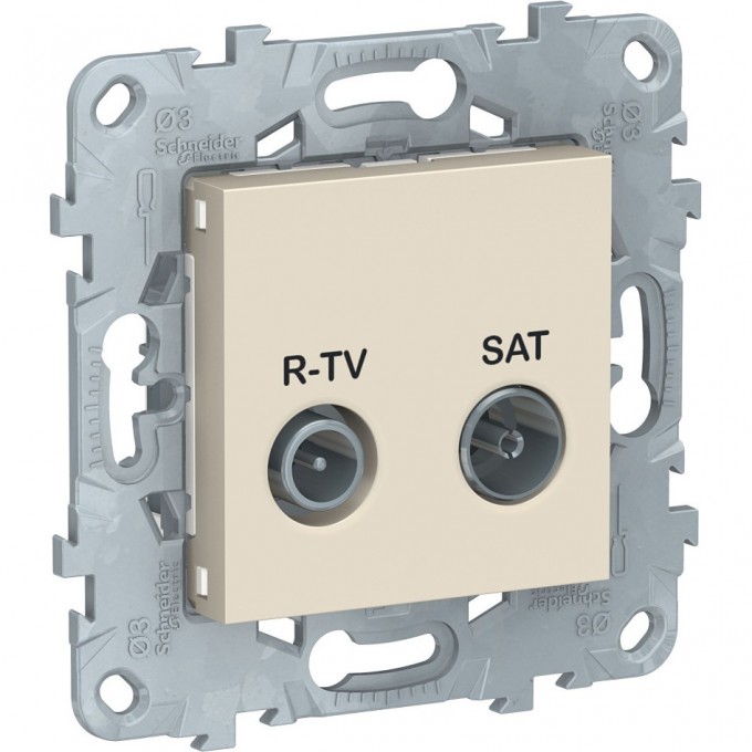 Розетка R-TV/SAT SCHNEIDER ELECTRIC UNICA NEW, оконечная, бежевый NU545544