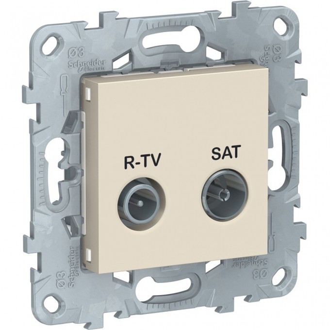 Розетка R-TV/SAT SCHNEIDER ELECTRIC UNICA NEW, проходная, бежевый NU545644