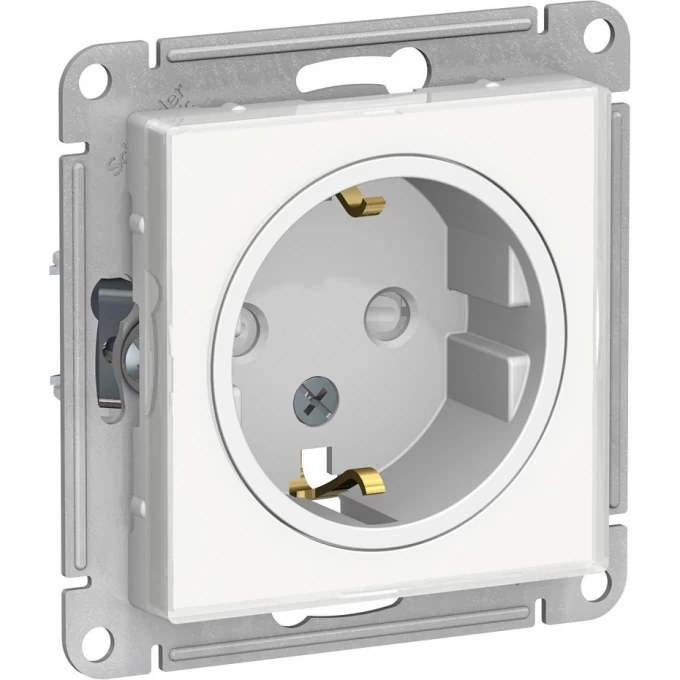 Розетка SCHNEIDER ELECTRIC ATLASDESIGN ART с заземлением со шторками, 16А, механизм, белый ATN200145 Розетка SCHNEIDER ELECTRIC ATLASDESIGN ART с заземлением со шторками, 16А, механизм, белый ATN200145