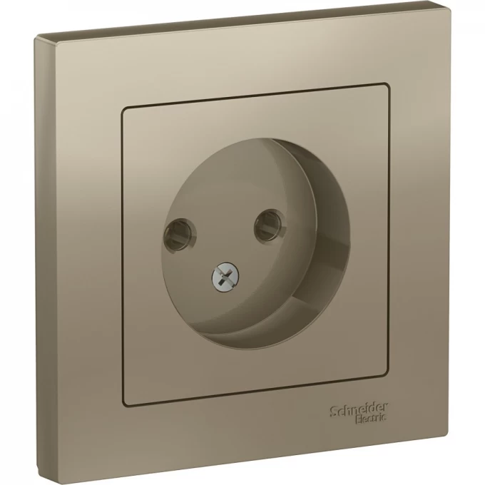 Розетка SCHNEIDER ELECTRIC ATLASDESIGN без заземления, в сборе, шампань ATN000540 Розетка SCHNEIDER ELECTRIC ATLASDESIGN без заземления, в сборе, шампань ATN000540