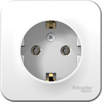 Розетка SCHNEIDER ELECTRIC BLANCA с заземлением, без шторок, с изолирующей пластиной, 16А, 250В, белый