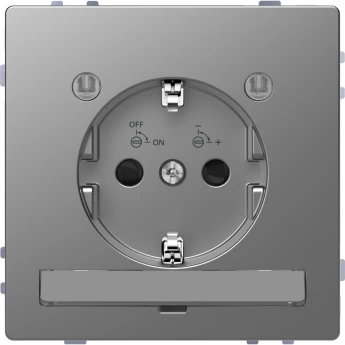 Розетка SCHNEIDER ELECTRIC MERTEN D-Life 16А, с заземлением и LED модулем, сталь, SD
