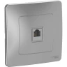 Розетка телефонная SCHNEIDER ELECTRIC BLANCA, с/у, RJ11, АЛЮМИНИЙ BLNIS011003