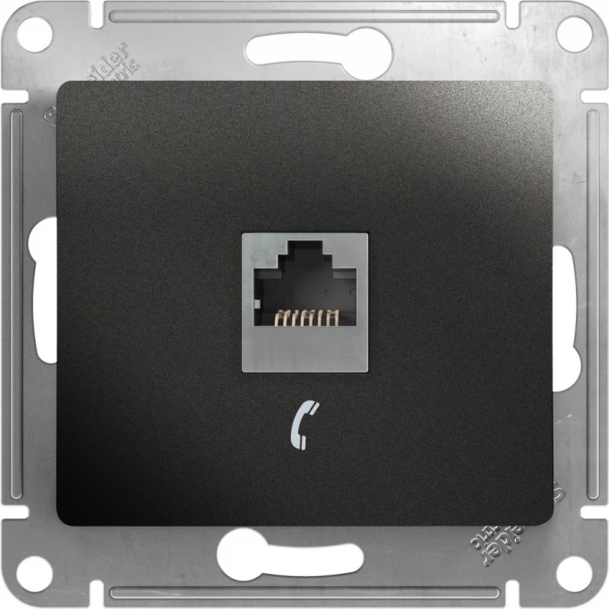 Розетка телефонная SCHNEIDER ELECTRIC GLOSSA RJ11, АНТРАЦИТ GSL000781T Розетка телефонная SCHNEIDER ELECTRIC GLOSSA RJ11, АНТРАЦИТ GSL000781T