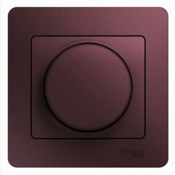 Светорегулятор (диммер) SCHNEIDER ELECTRIC GLOSSA, поворотный, 300Вт, в сборе, баклажановый