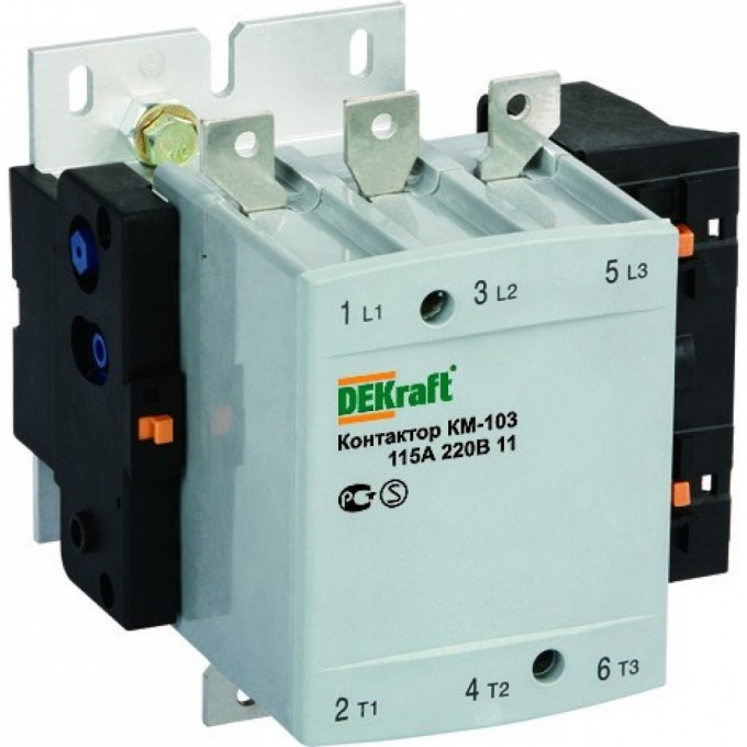 Контактор SCHNEIDER ELECTRIC DEKRAFT 115А 220В АС3 1НО+1НЗ КМ-103 22150DEK