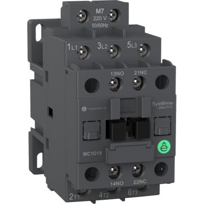 Контактор SCHNEIDER ELECTRIC SYSTEMEPACT M MC1D 3п 12А кат. 24В DC 1НО+1НЗ MC1D12BD